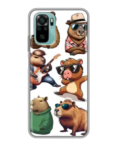 Чохол для Xiaomi Redmi Note 10 з картинкою «Круті капібари музиканти»