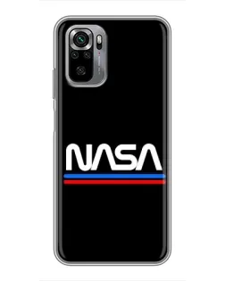 Чохол для Xiaomi Redmi Note 10S з картинкою «NASA — класика Red Blue» Чохол для Xiaomi Redmi Note 10S з картинкою «NASA — класика Red Blue»