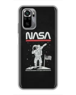 Чохол для Xiaomi Redmi Note 10S з картинкою «NASA — крокуємо по Місяцю» Чохол для Xiaomi Redmi Note 10S з картинкою «NASA — крокуємо по Місяцю»