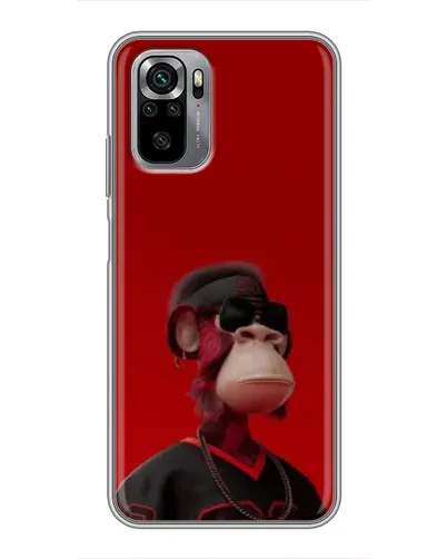 Чехол для Xiaomi Redmi Note 10S с картинкой «Bored Ape в красном»