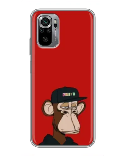 Чехол для Xiaomi Redmi Note 10S с картинкой «Bored Ape — красный фон»