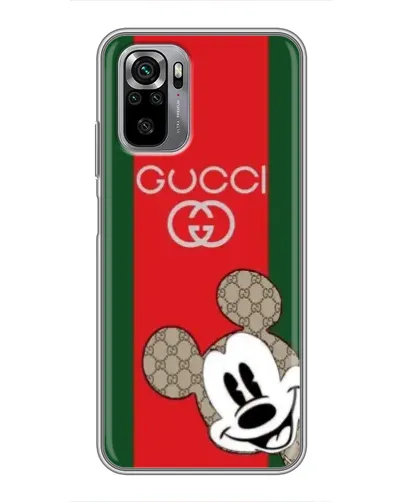 Чехол для Xiaomi Redmi Note 10S с картинкой «Gucci — полосы и Микки»