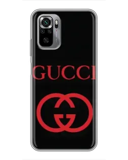 Чохол для Xiaomi Redmi Note 10S з картинкою «Gucci — червоний логотип»
