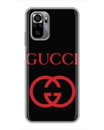 Чехол для Xiaomi Redmi Note 10S с картинкой «Gucci — красный логотип»