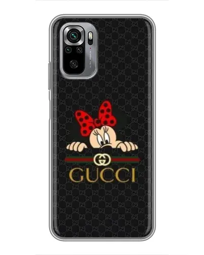 Чехол для Xiaomi Redmi Note 10S с картинкой «Минни Маус Gucci — черный»