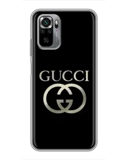 Чохол для Xiaomi Redmi Note 10S з картинкою «Gucci — золото на чорному»