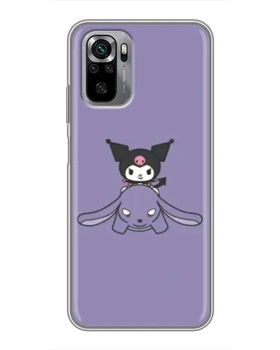 Чехол для Xiaomi Redmi Note 10S с картинкой «Kuromi на лиловом фоне»