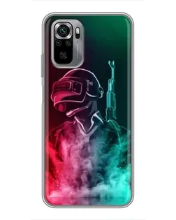 Чехол для Xiaomi Redmi Note 10S с картинкой «PUBG — огненный воин»