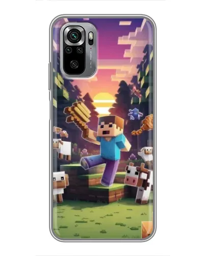 Чехол для Xiaomi Redmi Note 10S с картинкой «Стив на ферме»