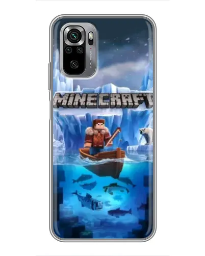 Чехол для Xiaomi Redmi Note 10S с картинкой «Minecraft ледяной мир»