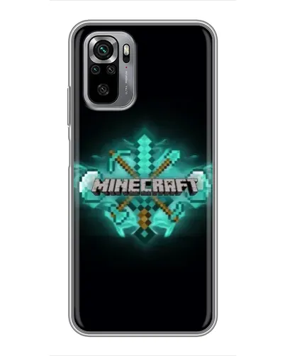 Чехол для Xiaomi Redmi Note 10S с картинкой «Minecraft Diamond лого»