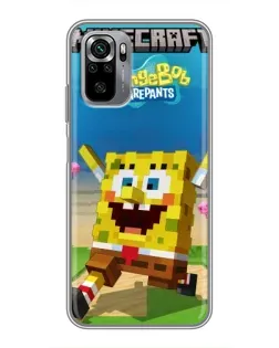 Чехол для Xiaomi Redmi Note 10S с картинкой «Губка Боб Minecraft» Чехол для Xiaomi Redmi Note 10S с картинкой «Губка Боб Minecraft»