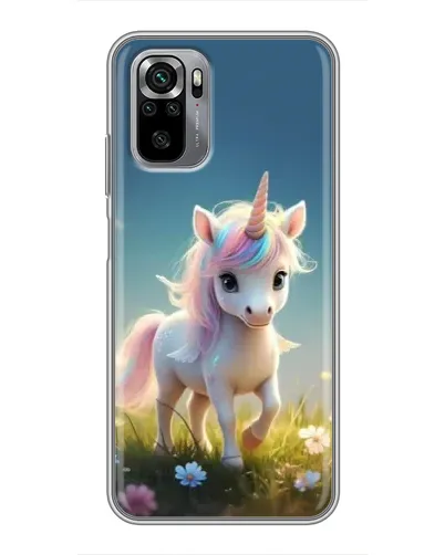 Чехол для Xiaomi Redmi Note 10S с картинкой «Единорог на поляне»