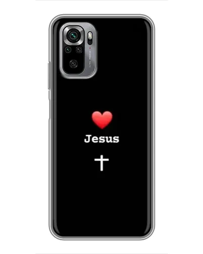 Чехол для Xiaomi Redmi Note 10S с картинкой «Сердце - Jesus»