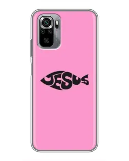 Чехол для Xiaomi Redmi Note 10S с картинкой «Розовый символ  Jesus»