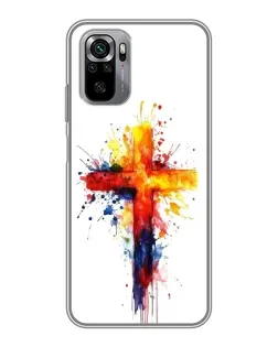 Чехол для Xiaomi Redmi Note 10S с картинкой «Акварельный крест»