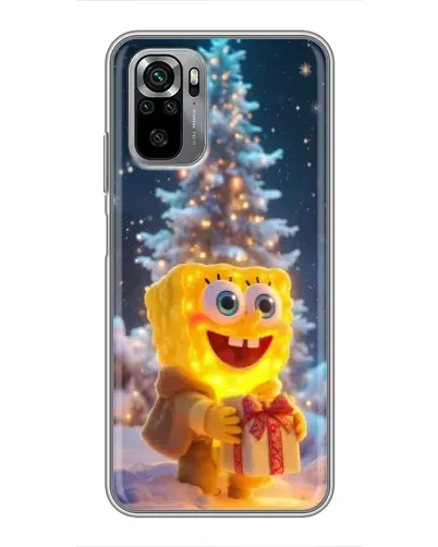 Чехол для Xiaomi Redmi Note 10S с картинкой «Рождественский Спанч Боб» Чехол для Xiaomi Redmi Note 10S с картинкой «Рождественский Спанч Боб»