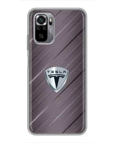Чехол для Xiaomi Redmi Note 10S с картинкой «Металлическая текстура Tesla»