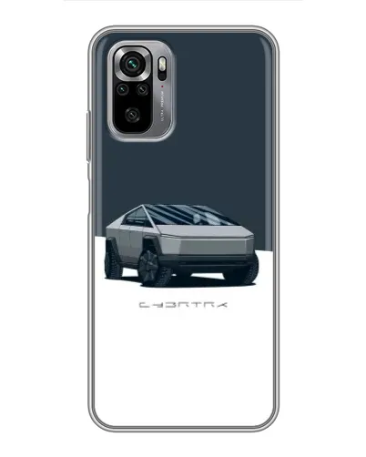 Чехол для Xiaomi Redmi Note 10S с картинкой «Серебристый Cybertruck Tesla»