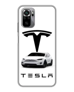 Чехол для Xiaomi Redmi Note 10S с картинкой «Tesla White Style»