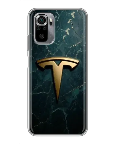 Чехол для Xiaomi Redmi Note 10S с картинкой «Мраморная Tesla Gold»