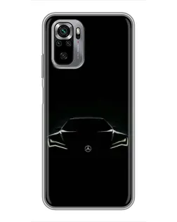 Чехол для Xiaomi Redmi Note 10S с картинкой «Mercedes — силуэт авто» Чехол для Xiaomi Redmi Note 10S с картинкой «Mercedes — силуэт авто»