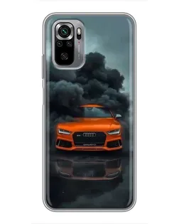 Чехол для Xiaomi Redmi Note 10S с картинкой «Audi в облаках дыма»