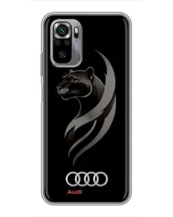 Чехол для Xiaomi Redmi Note 10S с картинкой «Графика — пантера и Audi»