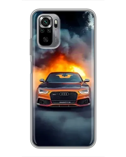 Чехол для Xiaomi Redmi Note 10S с картинкой «Audi в огненном дыму»