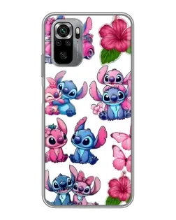 Чехол для Xiaomi Redmi Note 10S с картинкой «Стикеры Stitch и Angel»