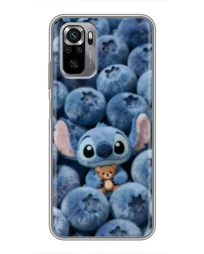 Чехол для Xiaomi Redmi Note 10S с картинкой «Стич и голубика»