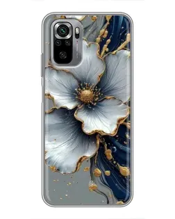 Чехол для Xiaomi Redmi Note 10S с картинкой «Белый цветок и золотой флюид» Чехол для Xiaomi Redmi Note 10S с картинкой «Белый цветок и золотой флюид»