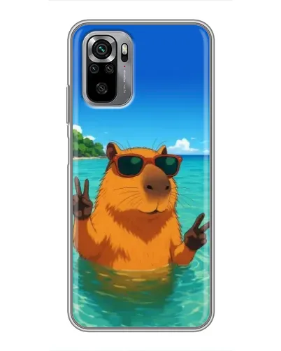 Чехол для Xiaomi Redmi Note 10S с картинкой «Морская капибара» Чехол для Xiaomi Redmi Note 10S с картинкой «Морская капибара»