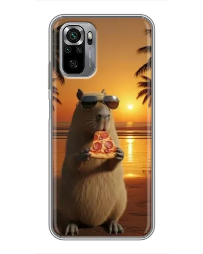 Чехол для Xiaomi Redmi Note 10S с картинкой «Капибара с пиццей» Чехол для Xiaomi Redmi Note 10S с картинкой «Капибара с пиццей»