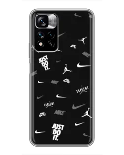 Чохол для Xiaomi Redmi Note 11 Pro Plus з картинкою «Nike Black Pattern» Чохол для Xiaomi Redmi Note 11 Pro Plus з картинкою «Nike Black Pattern»