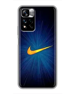 Чехол для Xiaomi Redmi Note 11 Pro Plus с картинкой «Синий пульс Nike» Чехол для Xiaomi Redmi Note 11 Pro Plus с картинкой «Синий пульс Nike»