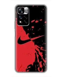 Чехол для Xiaomi Redmi Note 11 Pro Plus с картинкой «Красные брызги Nike» Чехол для Xiaomi Redmi Note 11 Pro Plus с картинкой «Красные брызги Nike»