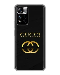Чохол для Xiaomi Redmi Note 11 Pro Plus з картинкою «Золотий логотип Gucci» Чохол для Xiaomi Redmi Note 11 Pro Plus з картинкою «Золотий логотип Gucci»