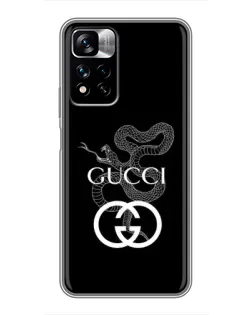 Чохол для Xiaomi Redmi Note 11 Pro Plus з картинкою «Gucci — срібна змія» Чохол для Xiaomi Redmi Note 11 Pro Plus з картинкою «Gucci — срібна змія»