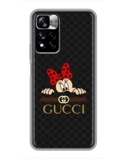 Чохол для Xiaomi Redmi Note 11 Pro Plus з картинкою «Мінні Маус Gucci — чорний» Чохол для Xiaomi Redmi Note 11 Pro Plus з картинкою «Мінні Маус Gucci — чорний»