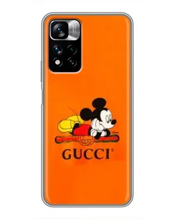 Чохол для Xiaomi Redmi Note 11 Pro Plus з картинкою «Міккі Маус Gucci — помаранч» Чохол для Xiaomi Redmi Note 11 Pro Plus з картинкою «Міккі Маус Gucci — помаранч»