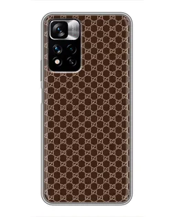 Чохол для Xiaomi Redmi Note 11 Pro Plus з картинкою «Gucci — шоколадна сітка» Чохол для Xiaomi Redmi Note 11 Pro Plus з картинкою «Gucci — шоколадна сітка»