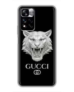 Чохол для Xiaomi Redmi Note 11 Pro Plus з картинкою «Gucci — срібний лев» Чохол для Xiaomi Redmi Note 11 Pro Plus з картинкою «Gucci — срібний лев»