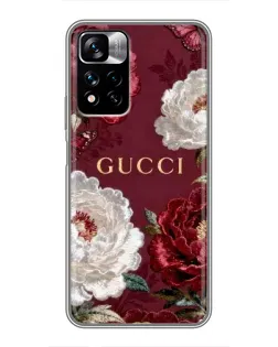 Чохол для Xiaomi Redmi Note 11 Pro Plus з картинкою «Gucci — бордові троянди» Чохол для Xiaomi Redmi Note 11 Pro Plus з картинкою «Gucci — бордові троянди»
