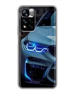 Чохол для Xiaomi Redmi Note 11 Pro Plus з картинкою «Погляд BMW з синіми фарами» Чохол для Xiaomi Redmi Note 11 Pro Plus з картинкою «Погляд BMW з синіми фарами»
