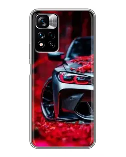 Чехол для Xiaomi Redmi Note 11 Pro Plus с картинкой «Спортивная BMW и цветы» Чехол для Xiaomi Redmi Note 11 Pro Plus с картинкой «Спортивная BMW и цветы»