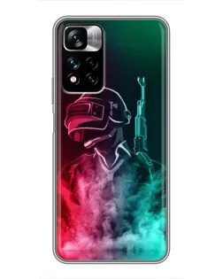 Чехол для Xiaomi Redmi Note 11 Pro Plus с картинкой «PUBG — огненный воин»