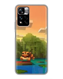 Чохол для Xiaomi Redmi Note 11 Pro Plus з картинкою «Майнкрафт захід сонця»