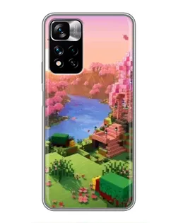 Чохол для Xiaomi Redmi Note 11 Pro Plus з картинкою «Рожеве дерево Minecraft»