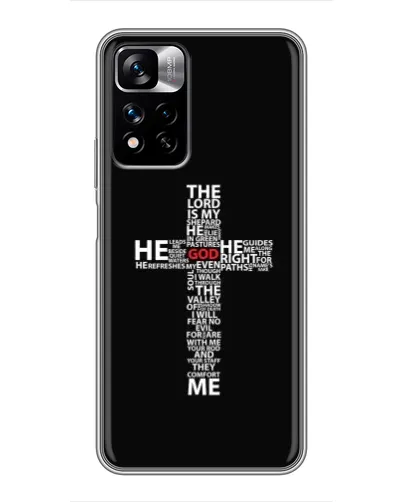 Чехол для Xiaomi Redmi Note 11 Pro Plus с картинкой «Текстовый крест» Чехол для Xiaomi Redmi Note 11 Pro Plus с картинкой «Текстовый крест»